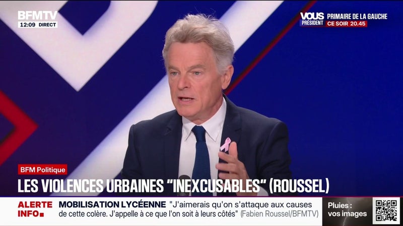Colère des lycéens: "Aucune violence n'est justifiable, aucune violence n'est légitime", affirme Fabien Roussel, candidat PCF à la présidentielle
