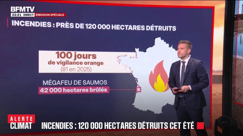 Incendies: près de 120.000 hectares partis en fumée au cours de cet été 2026