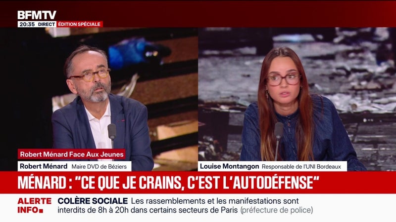 Manifestation du 17 octobre: "Ce sont des scènes de guerre civile qu'on a vues", déclare Louise Montangon, responsable de l'UNI Bordeaux