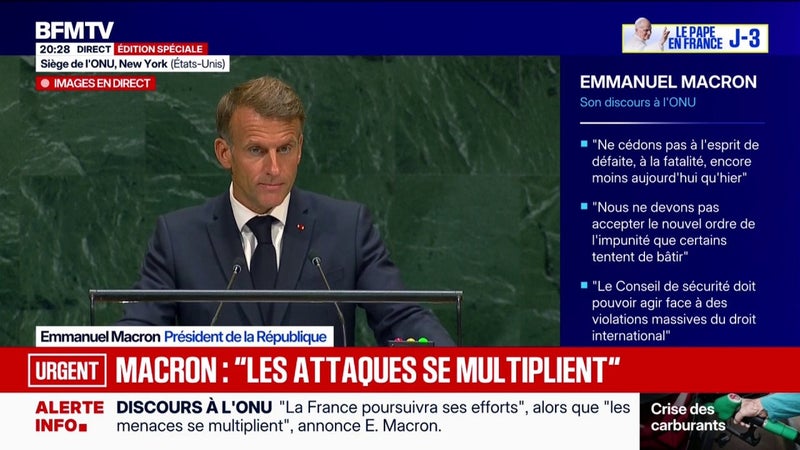 Emmanuel Macron à l'ONU: "Notre devoir c'est l'action, la France y est prête"
