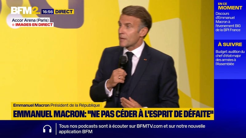 Devant les entrepreneurs, Emmanuel Macron dénonce la "haine de la réussite" et "l'esprit de défaite"