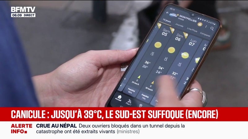 Canicule: jusqu’à 39°C localement, le Sud-Est de la France à nouveau frappé par la chaleur