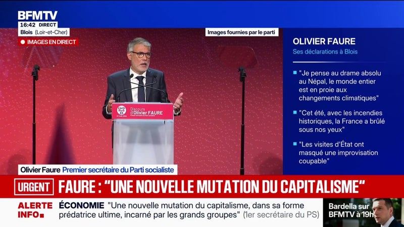 "Aucune couleur de peau, aucune religion, aucune généalogie ne définit l'appartenance à la nation", déclare Olivier Faure, premier secrétaire du PS