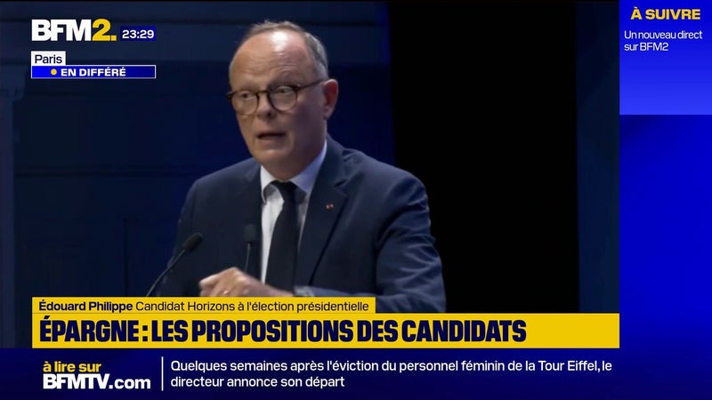 "Ceux qui le peuvent doivent transmettre leur capital de leur vivant pour accompagner leurs enfants" déclare Edouard Philippe, candidat Horizons à la présidentielle