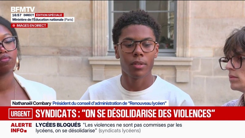 Les syndicats lycéens, reçus par l'Éducation nationale, assurent que les violences "desservent la cause"