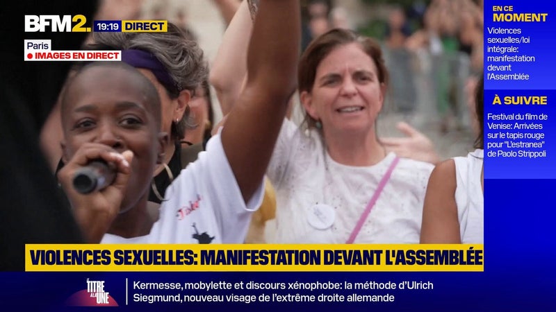 Violences sexuelles/loi intégrale: manifestation devant l'Assemblée nationale avant l'ouverture des débats