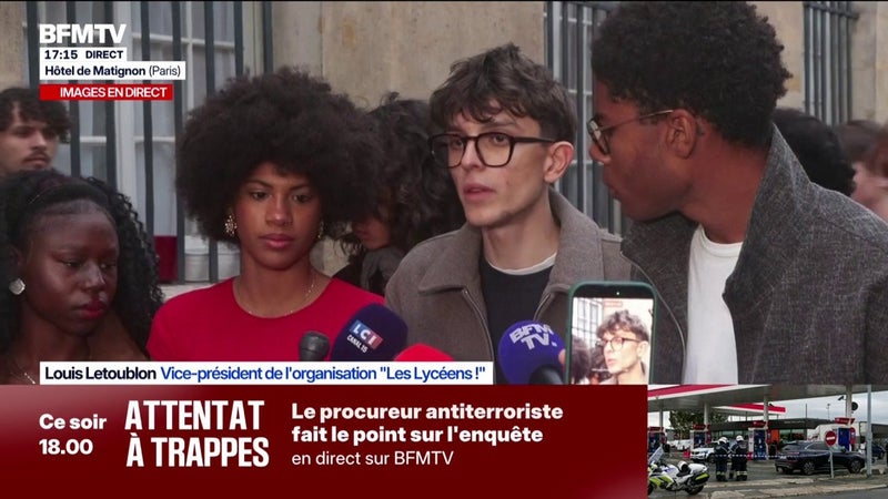 Mouvement lycéen: Sébastien Lecornu a promis "plus de clarté, plus de lisibilité, plus de transparence" sur Parcoursup, déclare Louis Letoublon, vice-président "Les Lycéens!"