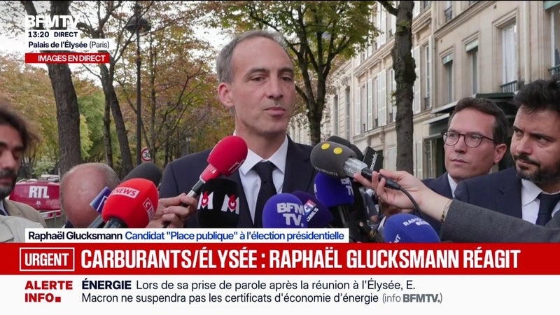 Réunion à l'Élysée: "J'ai plaidé pour que les aides soient plus massives", déclare Raphaël Glucksmann, candidat Place publique à l'élection présidentielle
