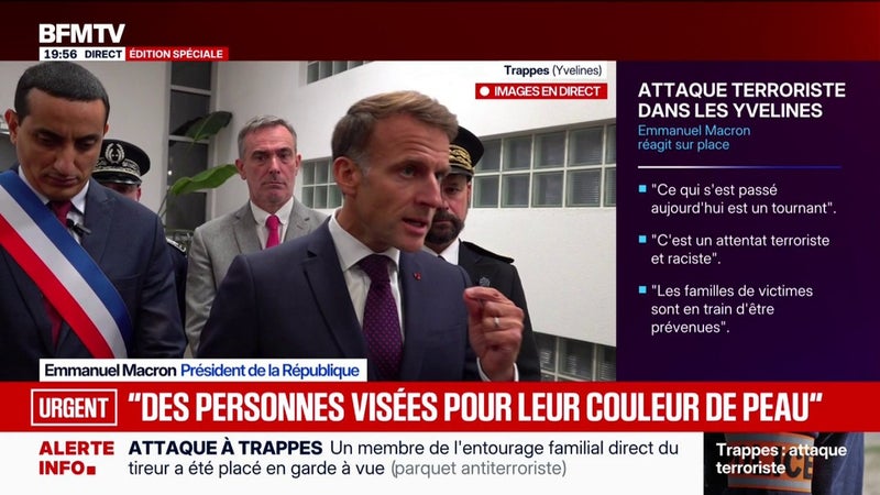 Tirs mortels à Trappes: "La République n'a que des citoyennes et des citoyens, elle ne les discrimine jamais", rappelle Emmanuel Macron