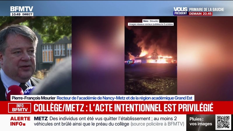 Incendie au collège Rabelais à Metz: le recteur de l'académie Nancy-Metz évoque des actes "d'une grande violence"