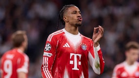 Michael Olise célèbre un but du Bayern Munich face au Real Madrid, le 7 avril 2026