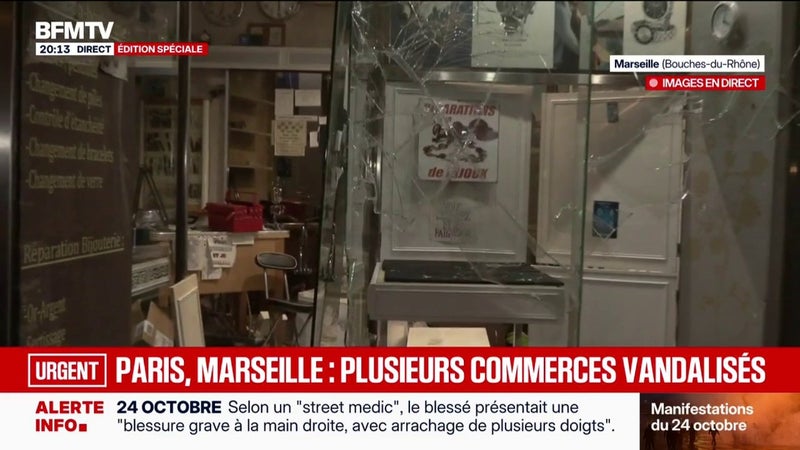 Mobilisation du 24 octobre: plusieurs commerces ont été vandalisés à Marseille, le témoignage d'une commerçante