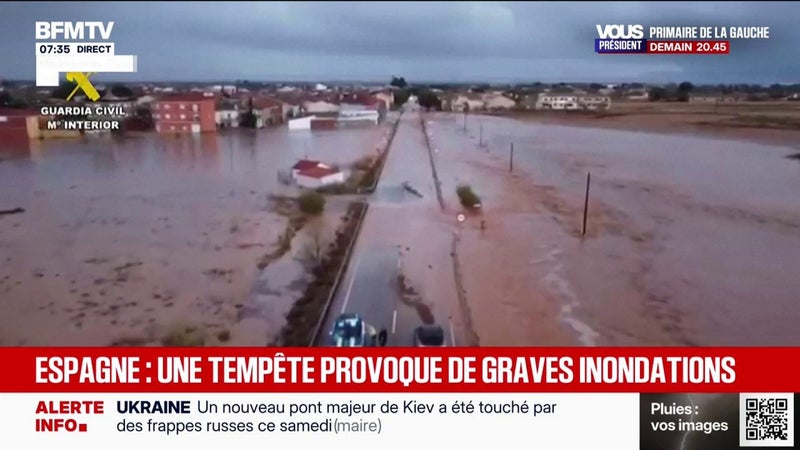 Espagne: une tempête provoque de graves inondations, une femme de 102 ans retrouvée morte
