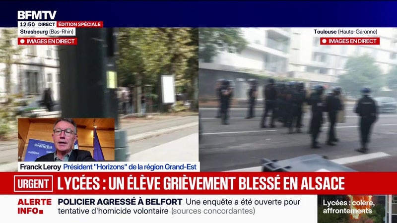 Colère lycéenne: "La plupart des lycéens sont dépossédés de leur combat", déplore Franck Leroy, président Horizons de la région Grand Est