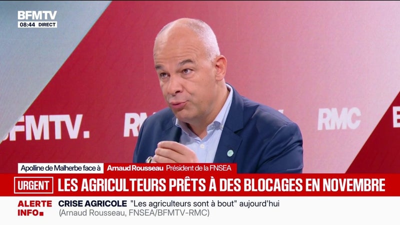Accords d'importation avec l'Ukraine: "Nous avons besoin de réaffirmer une vision de l'agriculture", affirme Arnaud Rousseau, président de la FNSEA