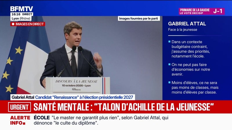 "Il faudra réformer la justice pénale des mineurs", défend Gabriel Attal, candidat "Renaissance" à la présidentielle