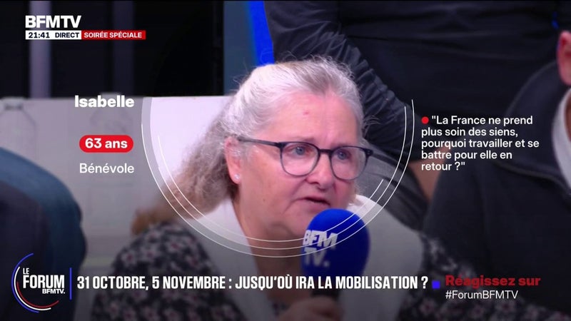 FORUM BFMTV - Mobilisations sociales: "Il faut que ça redescende d'un ton", estime Isabelle, bénévole