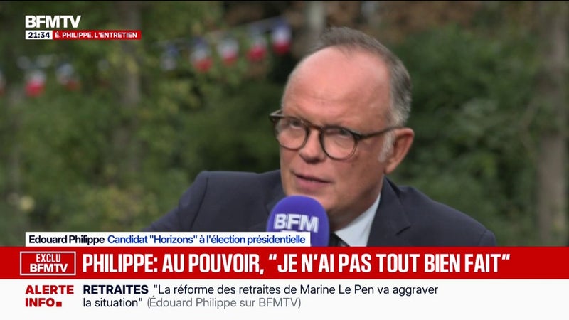 "À la fin nous allons devoir nous rassembler à droite et au centre", déclare Édouard Philippe, candidat "Horizons" à l'élection présidentielle