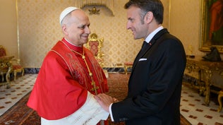 Le pape Léon XIV reçoit Emmanuel Macron au Vatican le 10 avril 2026