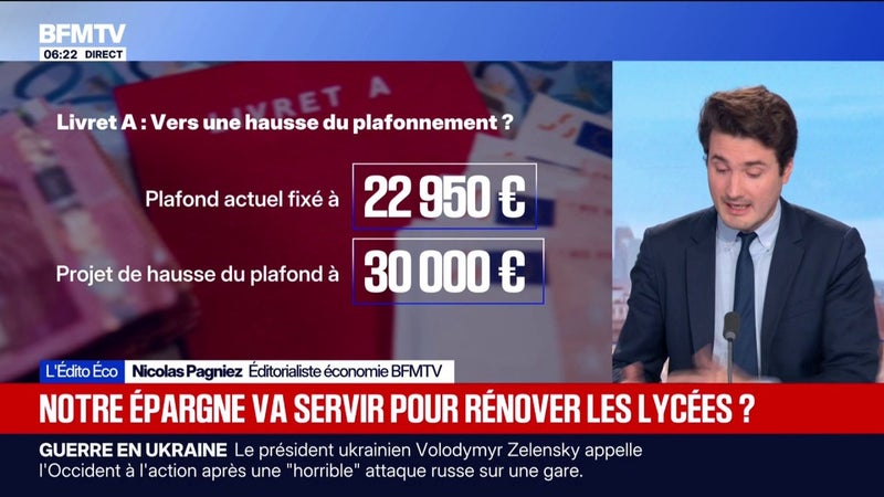 L'ÉDITO ÉCO - Le gouvernement envisage de relever le plafond du livret A pour financer la rénovation des lycées