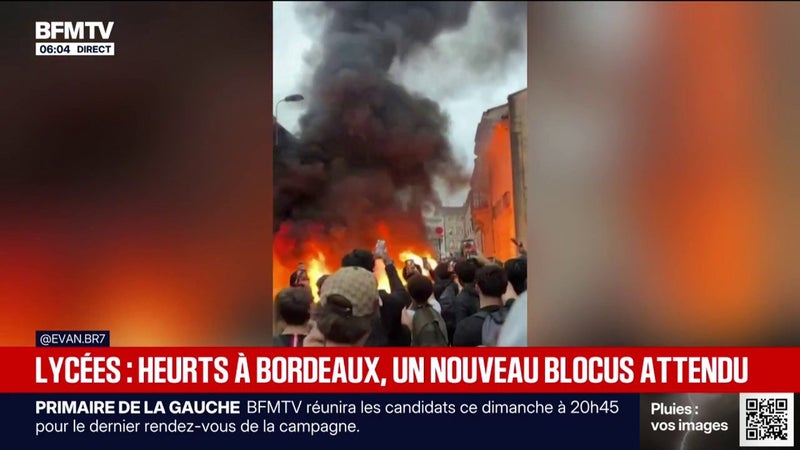 Lycées: des heurts à Bordeaux ce mercredi, un nouveau blocus prévu ce jeudi