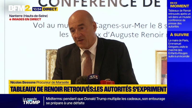 Les deux tableaux de Renoir retrouvés présentent des "dégradations", confirme le procureur de Marseille