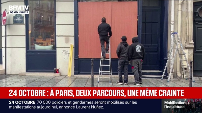 24 octobre: à la Porte d'Italie, certains commerçants pris de court par le changement d'itinéraire de la manifestation parisienne