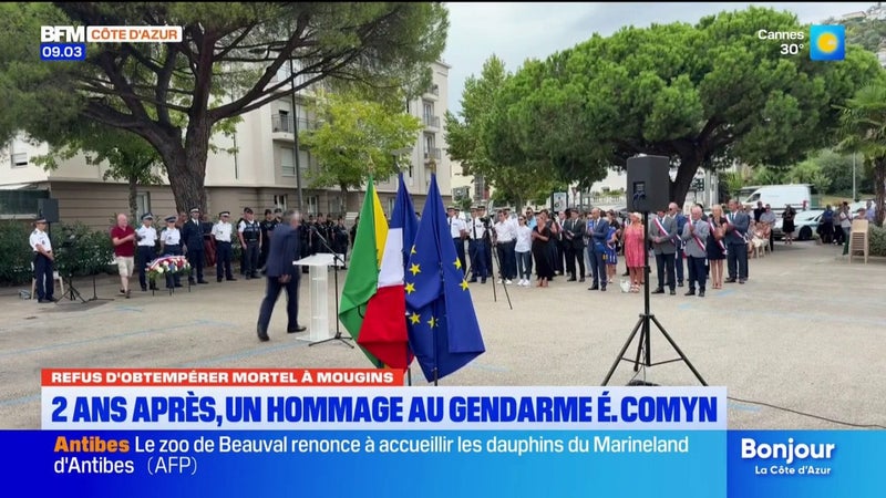 Deux ans après le refus d'obtempérer mortel à Mougin, un hommage a été rendue au gendarme Éric Comyn
