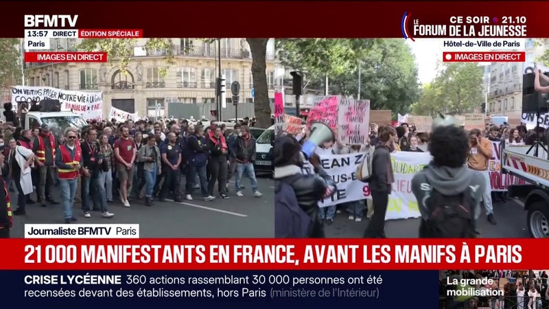Mobilisation lycéenne: l'un des deux cortèges s'est élancé depuis l’Hôtel de Ville à Paris