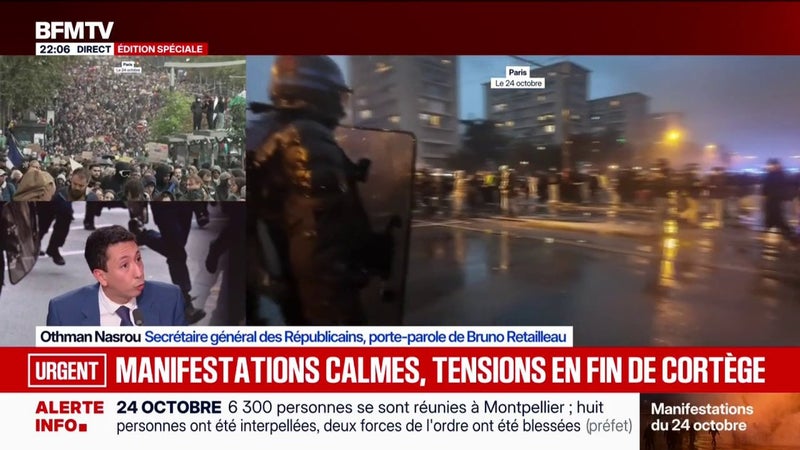 Mobilisation du 24 octobre: "C'est la fermeté qui a marché aujourd’hui", affirme Othman Nasrou, secrétaire général des Républicains et porte-parole de Bruno Retailleau
