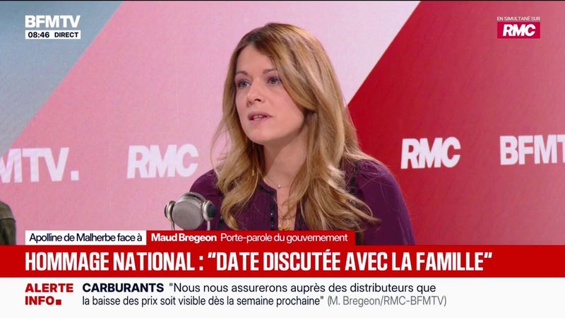 Maud Bregeon, porte-parole du gouvernement, annonce que la date de l'hommage national aux victimes de l'attentat raciste de Trappes "sera discutée avec la famille" de Pengo Bossio Wangi