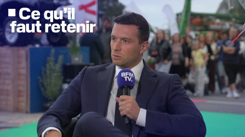 Relation avec Marine Le Pen, référendum sur l'immigration, retraites... Ce qu'il faut retenir de l'entretien de Jordan Bardella sur BFMTV