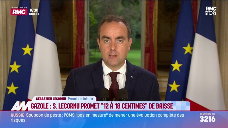 Gazole : Sébastien Lecornu promet une baisse