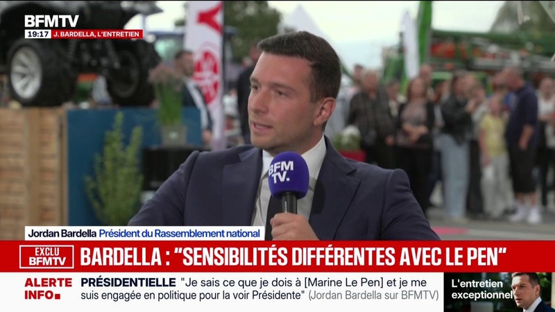 "Nous entendons mener une grande opération de nettoyage des finances publiques", déclare Jordan Bardella, président du RN