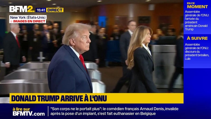 L'arrivée de Donald et Melania Trump à l'ONU