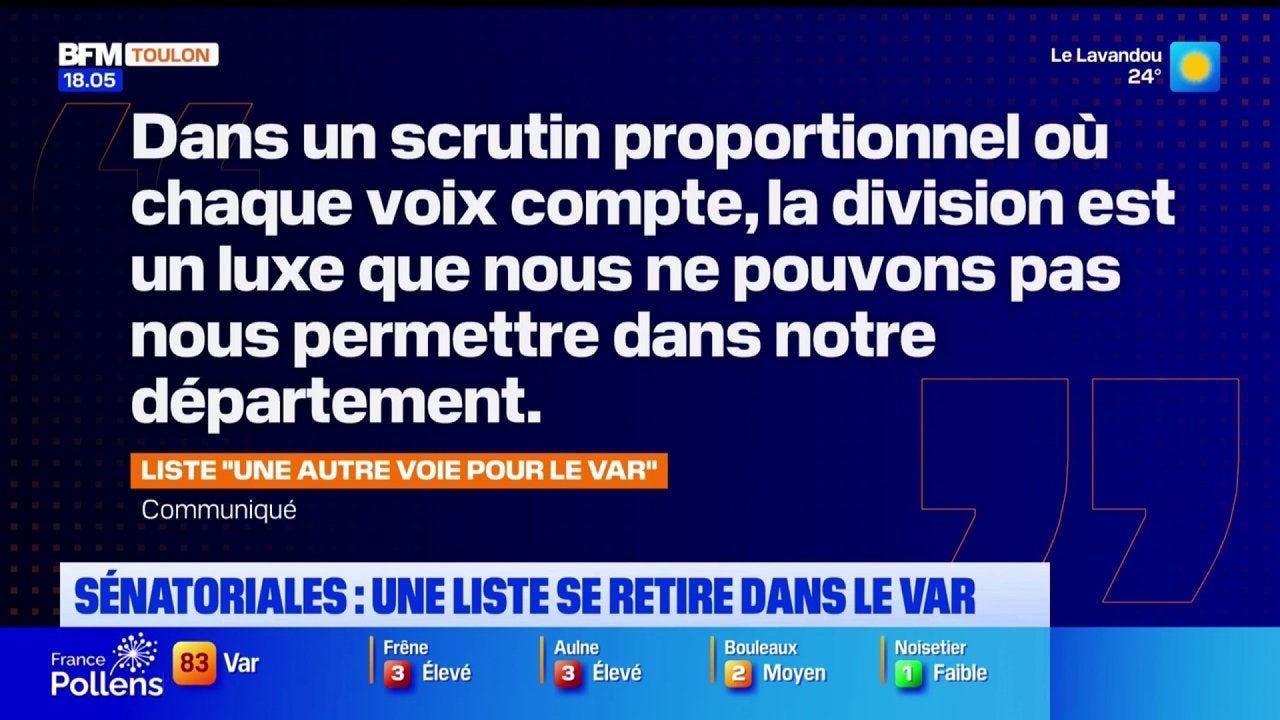 Élections sénatoriales dans le Var : la liste "une autre voie pour le Var" se retire