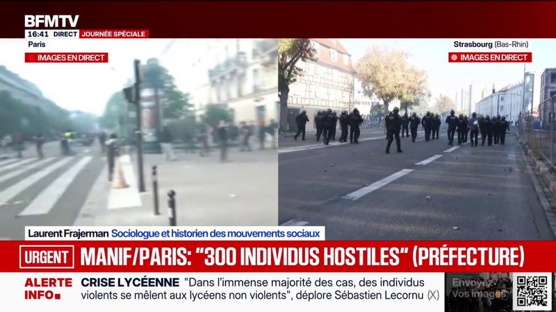 450.000 manifestants dans toute la France dont 100.000 à Paris, selon L'Union étudiante