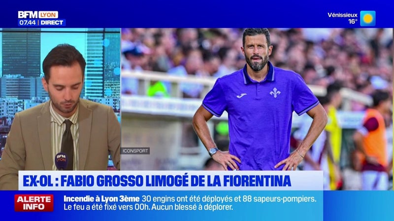 Fabio Grosso, l'ancien entraîneur de l'OL, a été viré de la Fiorentina après 4 matchs