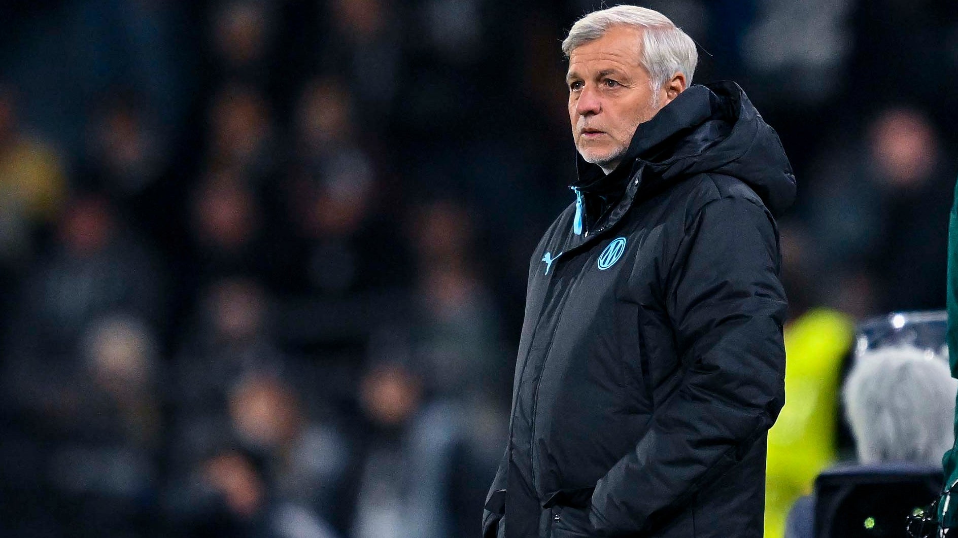 Bruno Genesio lors du match Sturm Graz-OM - le 22/10/2026 Bruno Genesio lors du match Sturm Graz-OM - le 22/10/2026