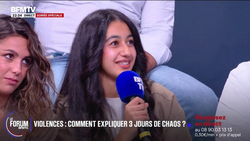 FORUM BFMTV - Violences le week-end du 17 octobre: "Je pense qu'il y a un problème de maintien de l'ordre", explique Sofia Tizaoui, ancienne présidente de l'Union syndicale lycéenne
