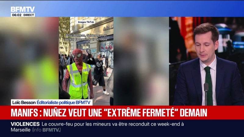 Manifestations du 31 octobre: le ministre de l'Intérieur évoque une journée à "risque très élevé"