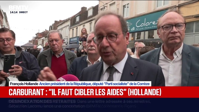 Carburants: "Il faut cibler les aides", estime François Hollande, ancien Président de la République, en déplacement dans le Pas-de-Calais
