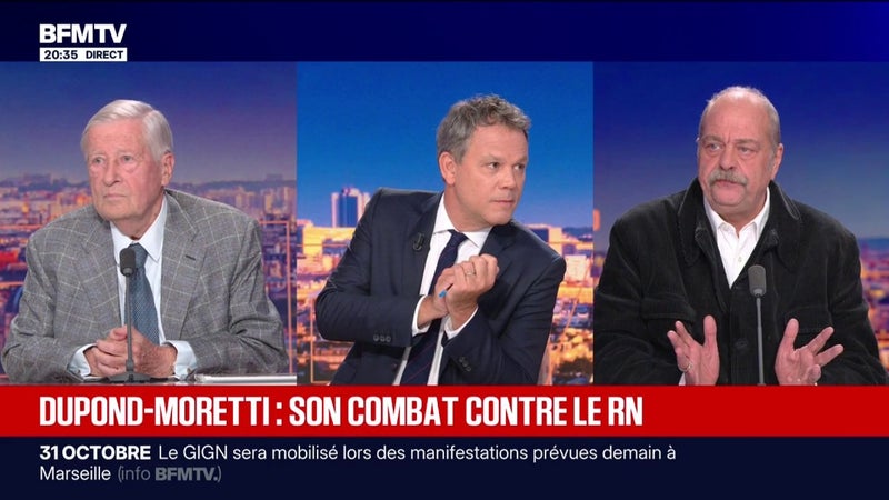 RN: "Je ne crois pas à la dédiabolisation, je crois à la dissimulation", dénonce Éric Dupond-Moretti, ancien Garde des Sceaux