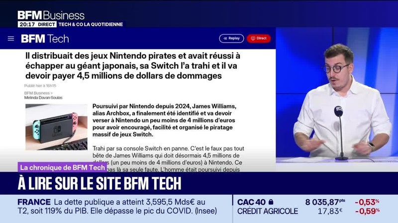 À lire sur le site Tech&Co : Il distribuait des jeux Nintendo pirates et avait réussi à échapper au géant japonais, sa Switch l’a trahi et il va devoir payer 4,5 millions de dollars de dommages, par Sylvain Trinel - 29/09