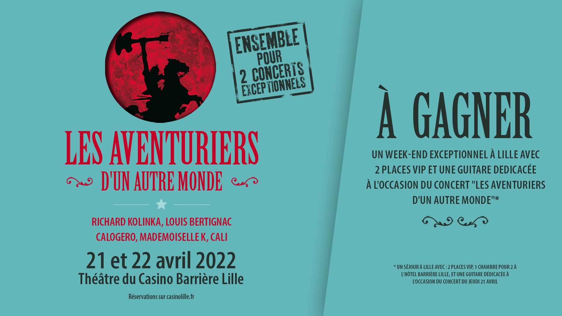 A gagner : un week-end exceptionnel à Lille avec 2 places VIP et une guitare dédicacée à…