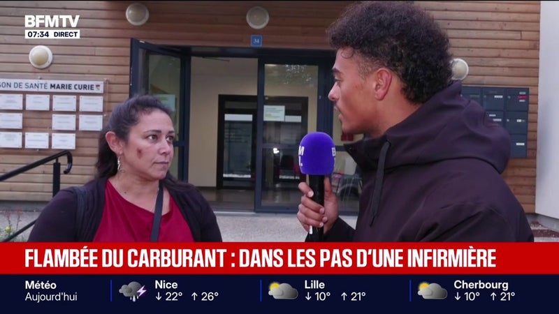 Flambée des prix du carburant: "C'est difficile de faire le plein complet", décrit une infirmière libérale