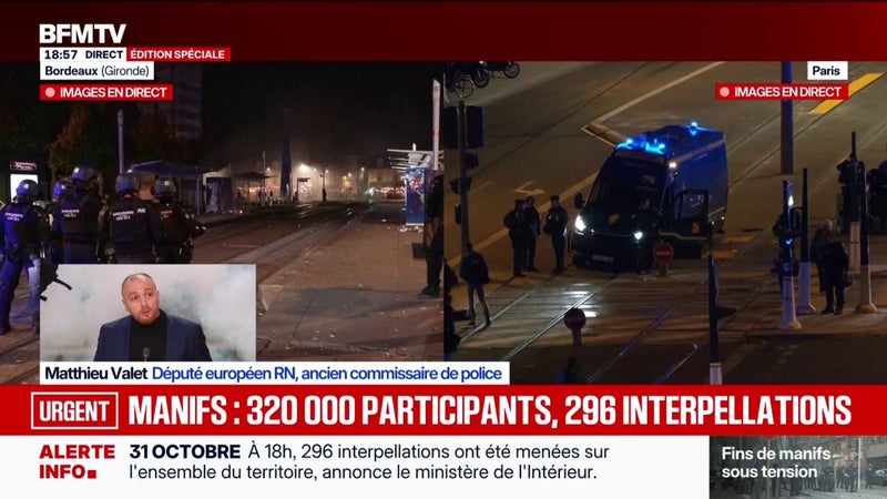 Forces de l'ordre ciblées par des projectiles: "Il y a une volonté de les tuer", estime Matthieu Valet, député européen RN, ancien commissaire de police