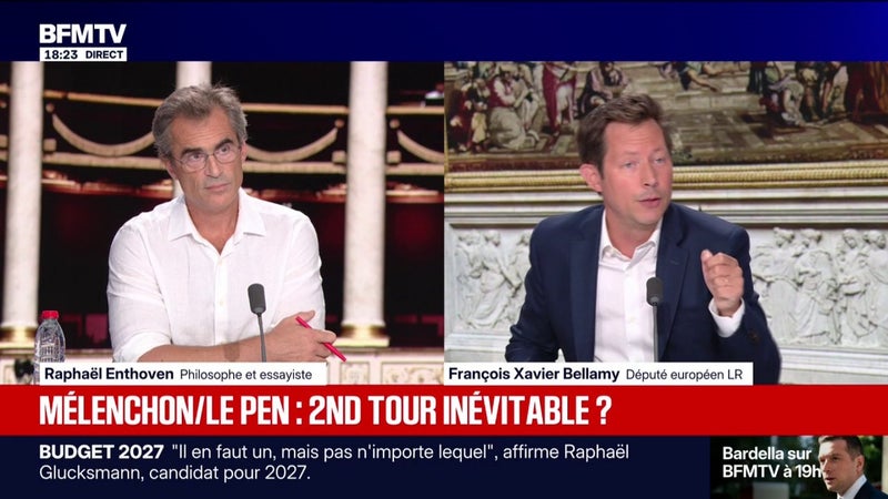 "Dans le cas Le Pen/Bardella, il y a une possibilité pour eux de convertir en force ce qui est une contradiction spectaculaire", explique Raphaël Enthoven, philosophe et essayiste