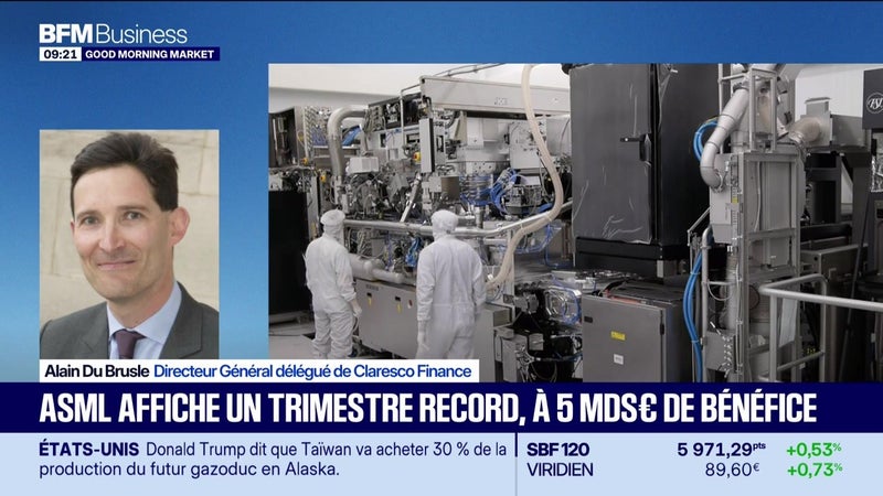 En portefeuille : ASML affiche un trimestre record, à 5 milliards d'euros de bénéfice - 14/10