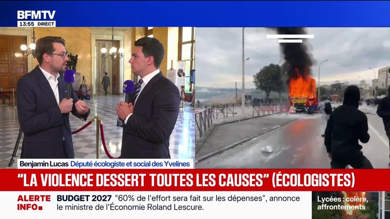 Colère lycéenne: "La violence dessert toutes les causes", regrette Benjamin Lucas, député Écologiste et social des Yvelines